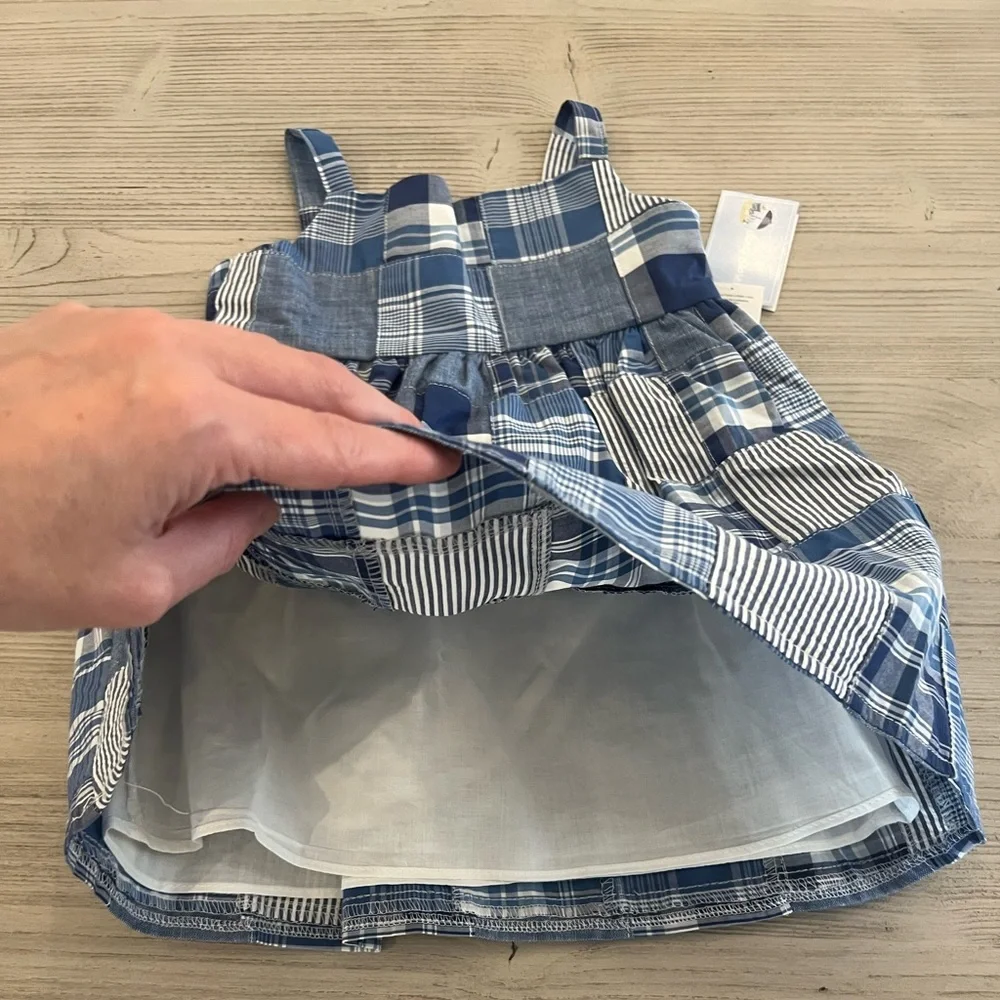 Blue madras print, sleeveless toddler girls dress from Gymboree - Picture 8 of 12